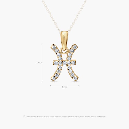 Zawieszka ryby SAVICKI: złota, cyrkonie